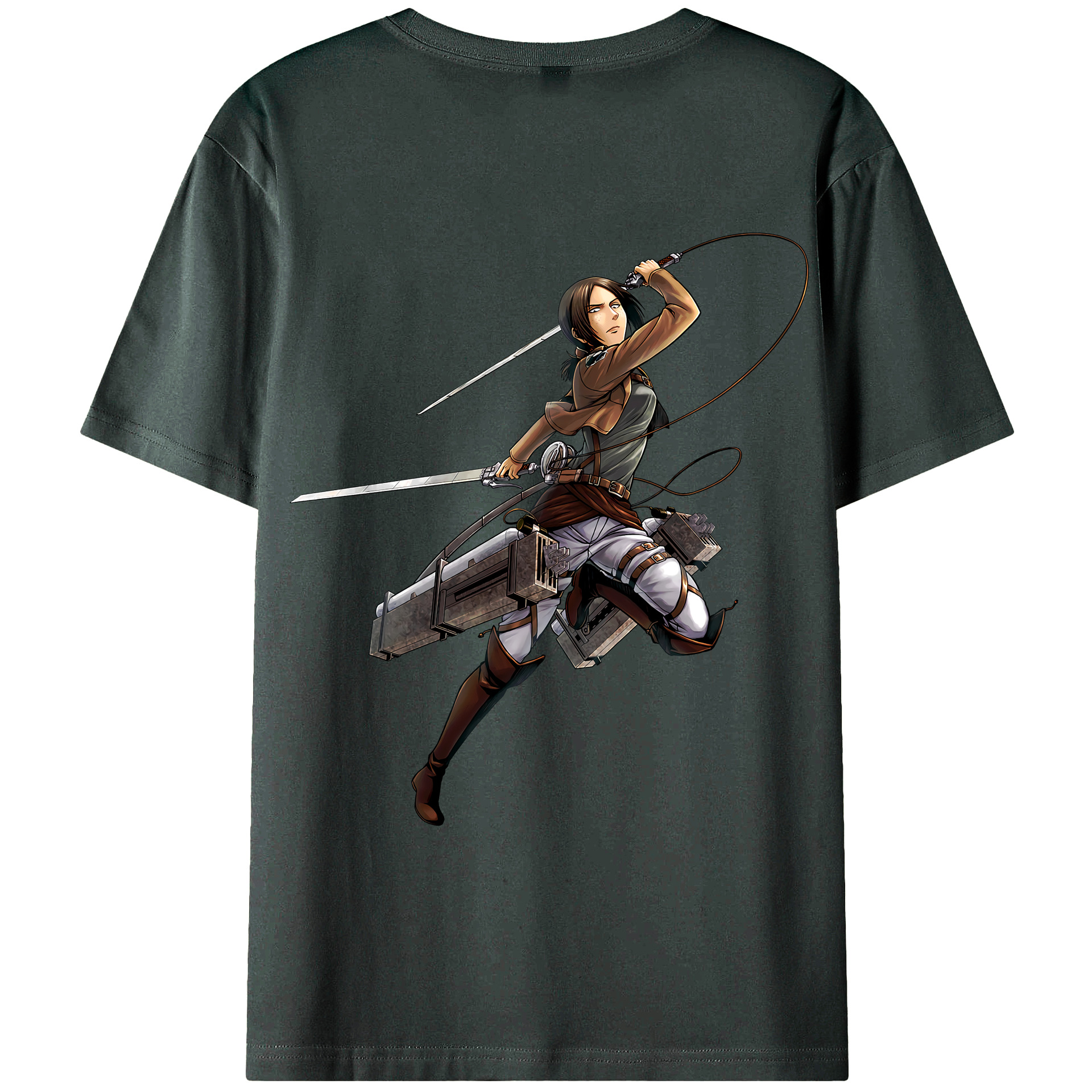 （画像用） 進撃の巨人 Attack on Titan 綿100％ メンズ半袖Tシャツ（バックプリント） 通気性